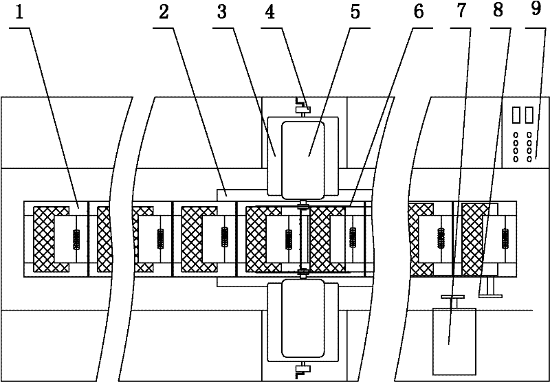 Double-knife continuous cutting machine for honeycomb ceramic dry green body