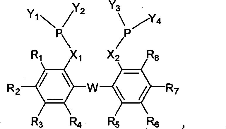 Use of bisphosphine ligand in hydroformylation of olefin