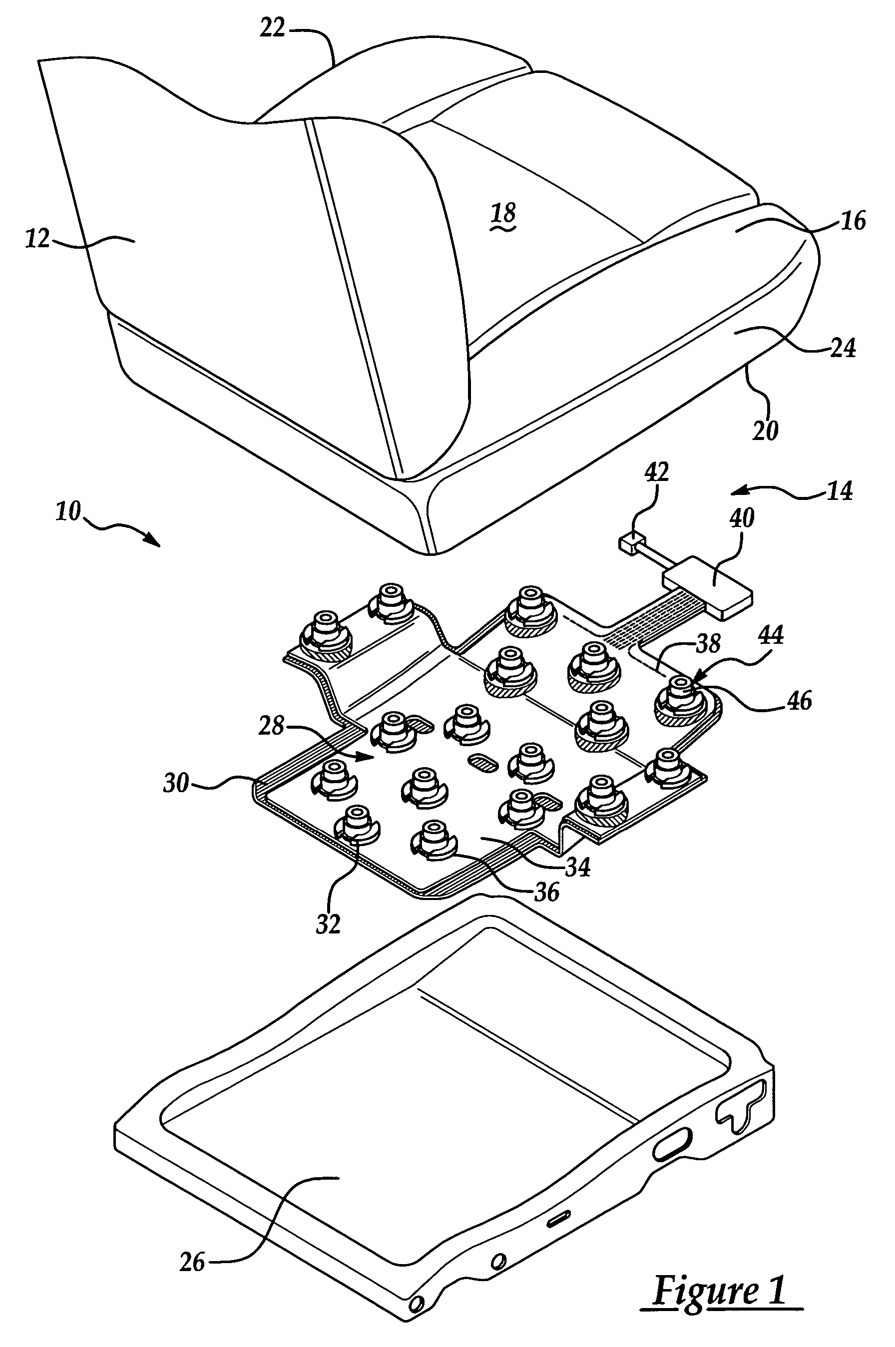 Vehicle occupant sensing system having sensor assemblies with variable biasing member