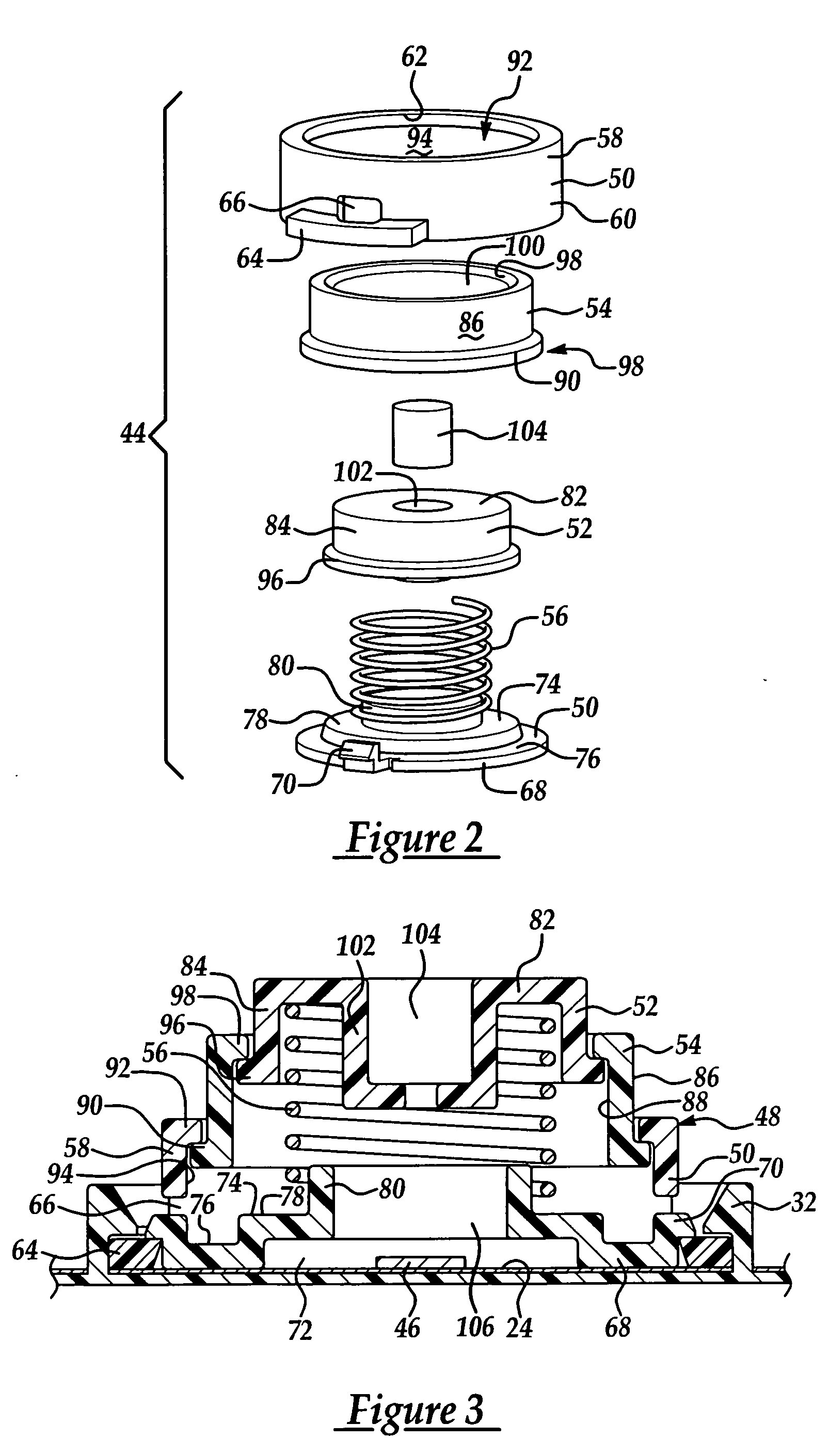 Vehicle occupant sensing system having sensor assemblies with variable biasing member