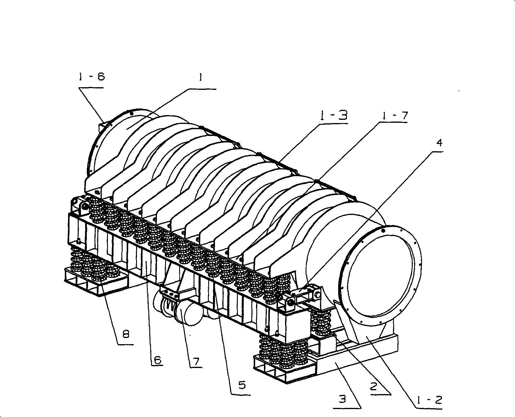 Double-mass asymmetric vibration ball mill