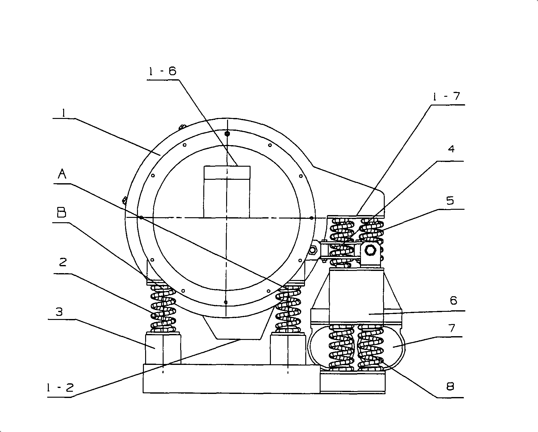 Double-mass asymmetric vibration ball mill