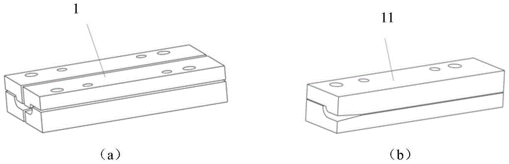 A metal composite strip longitudinal wrap forming device