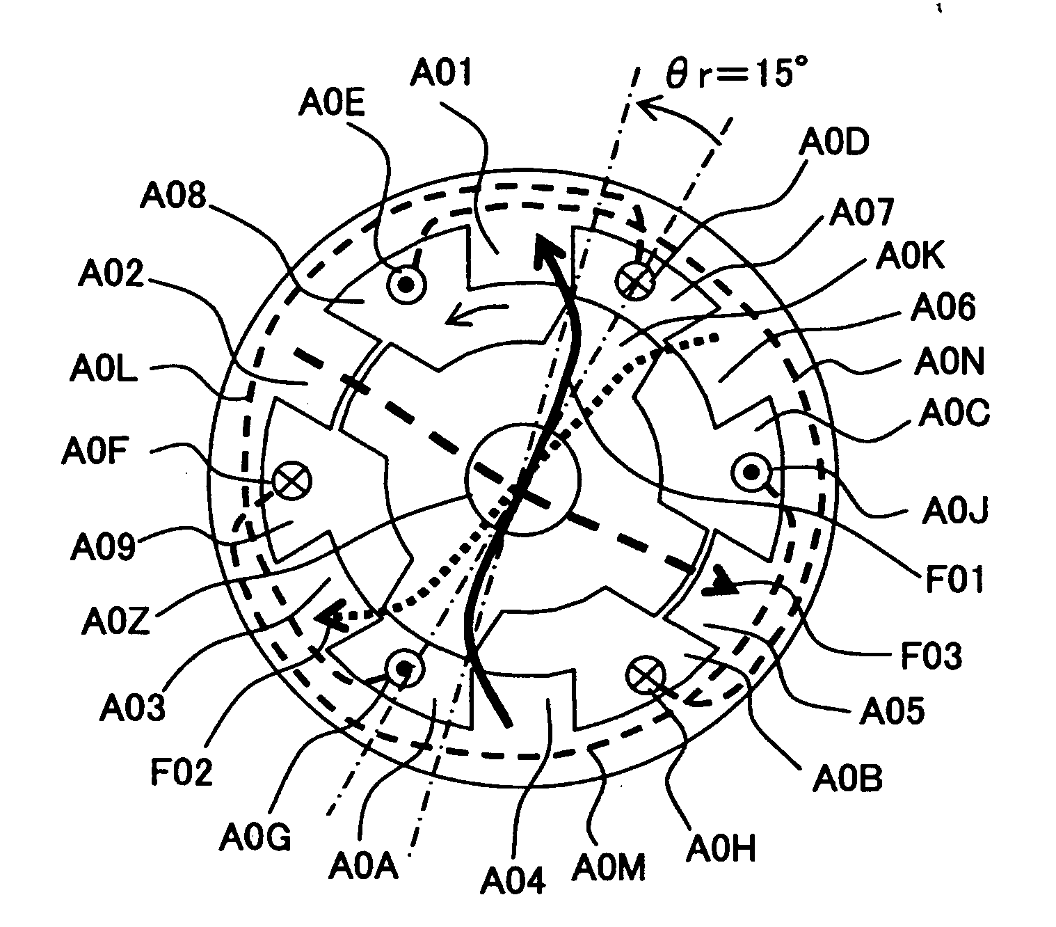 Full-pitch windings switched reluctance motor