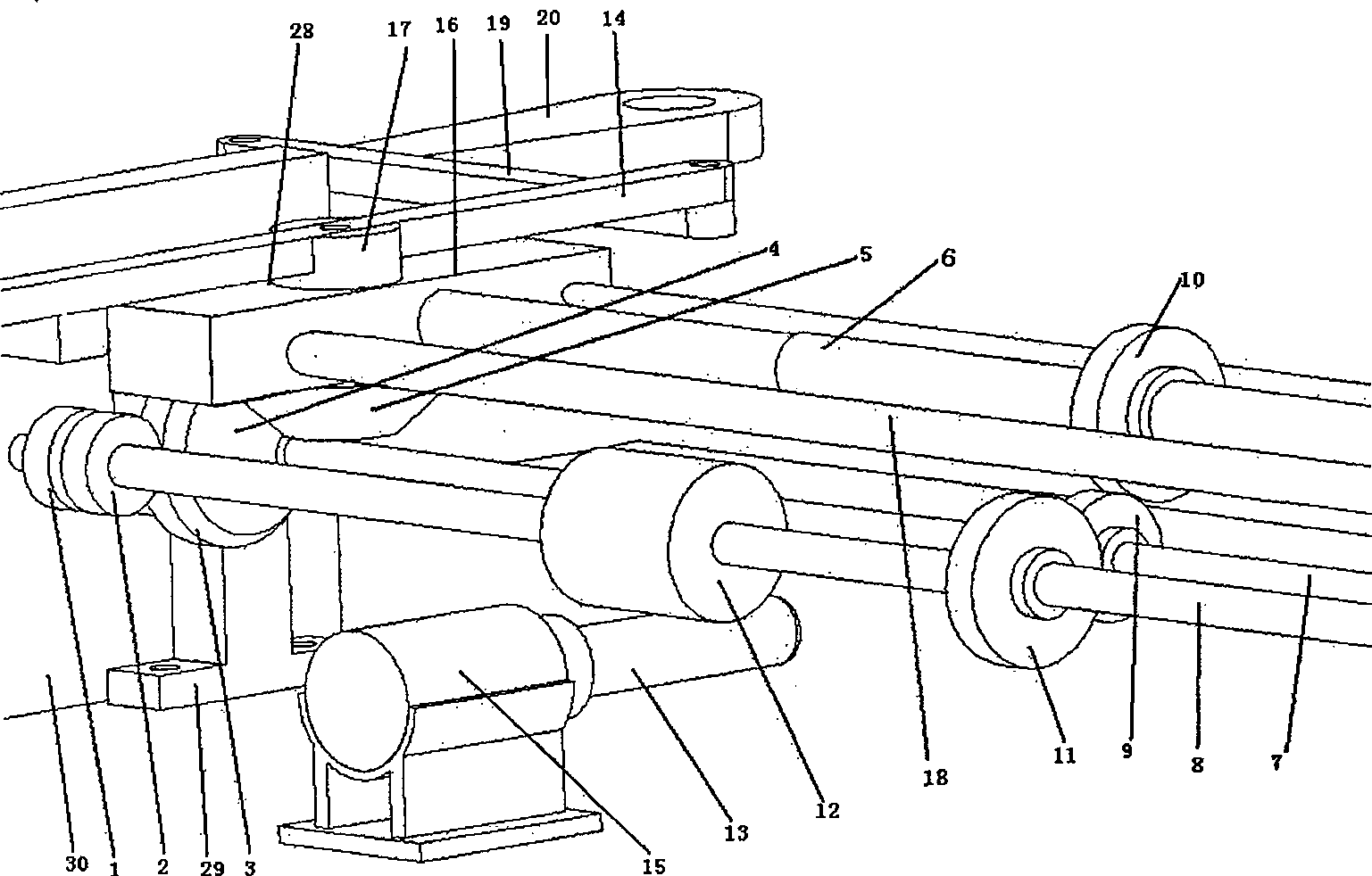 Variable motion mode omni-bearing self-independent mobile robot running gear