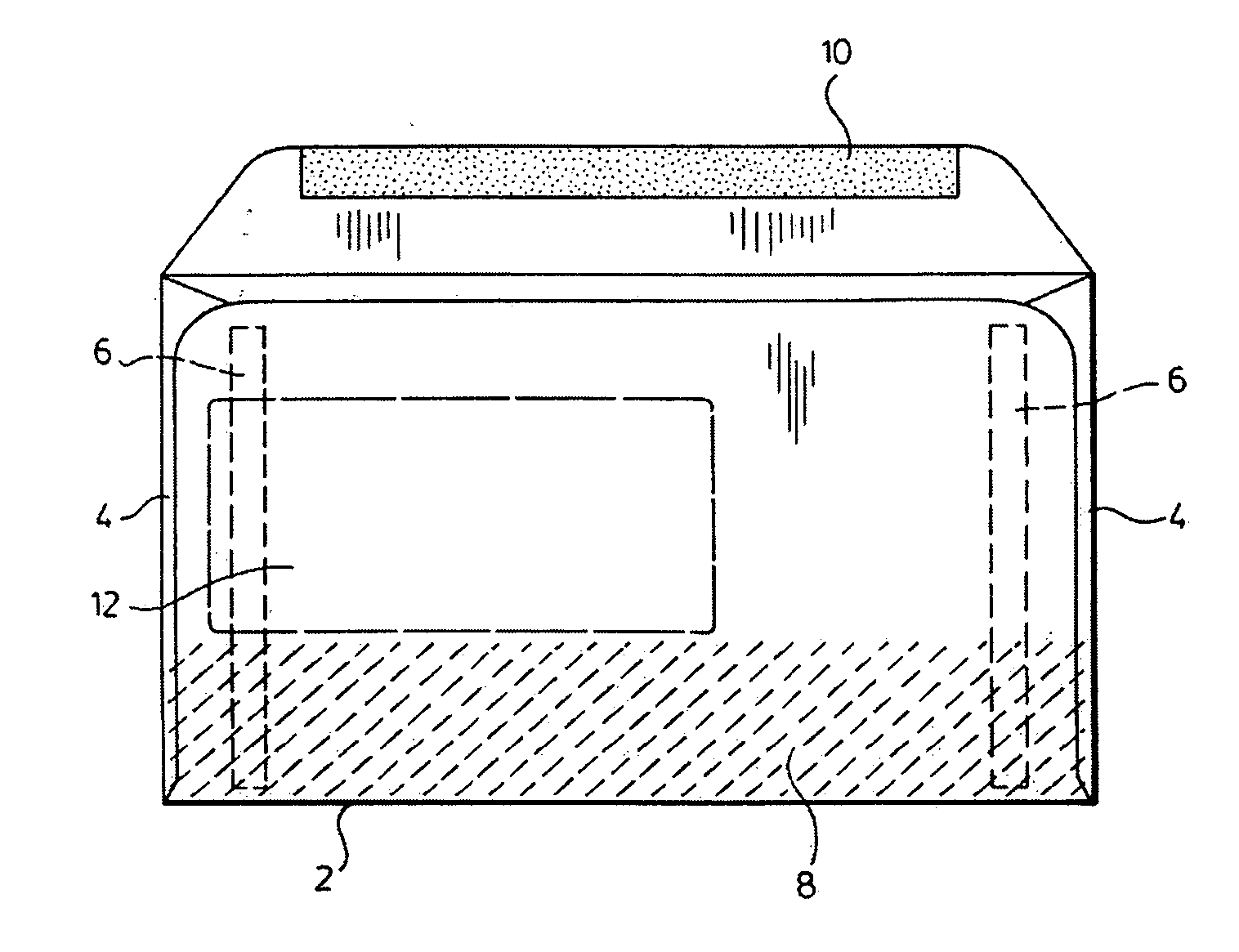 Envelope for mailing of cards containing an embedded chip