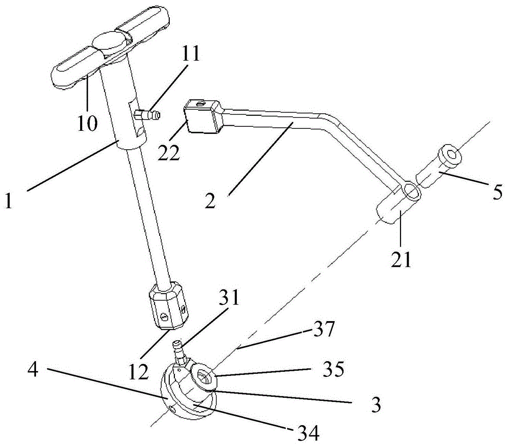 A guide device for in-line hip replacement