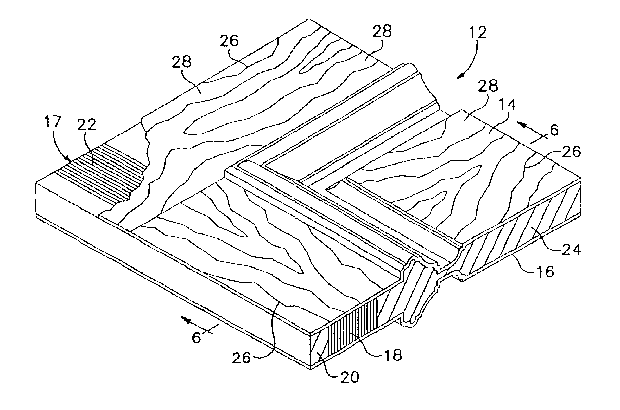 Articles of composite structure having appearance of wood