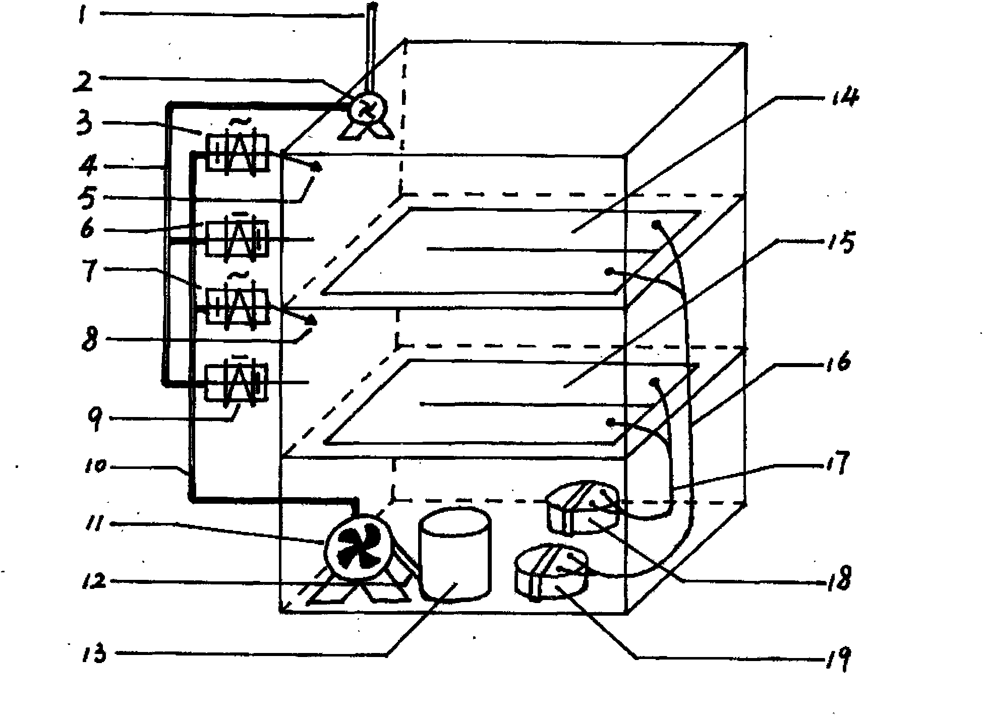 Electric heating food marketing cabinet (known as sun cabinet)