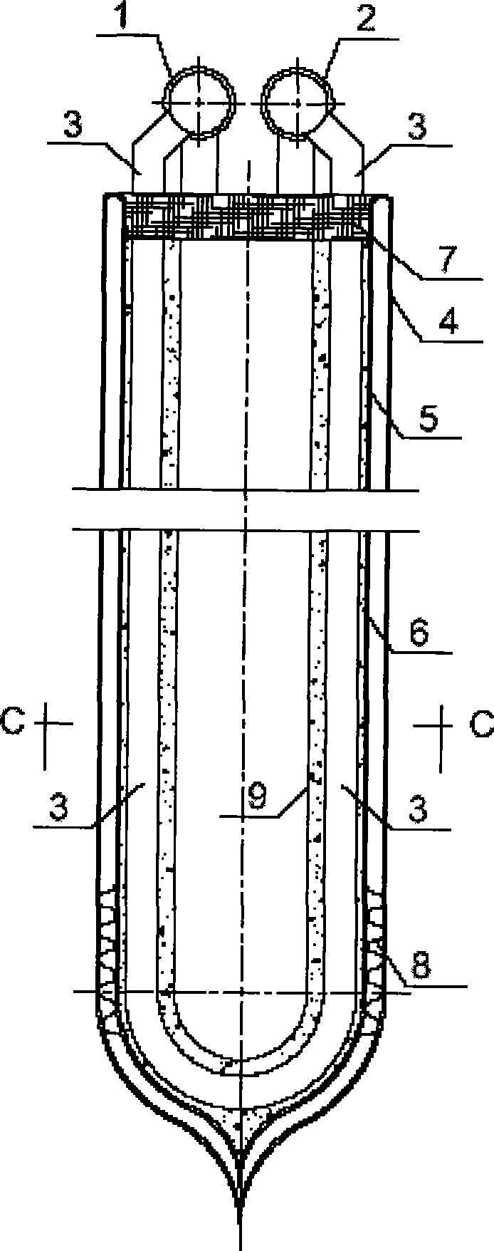 Graphite-filled vacuum glass tube closed-loop capillary pipe solar thermal-collecting tube