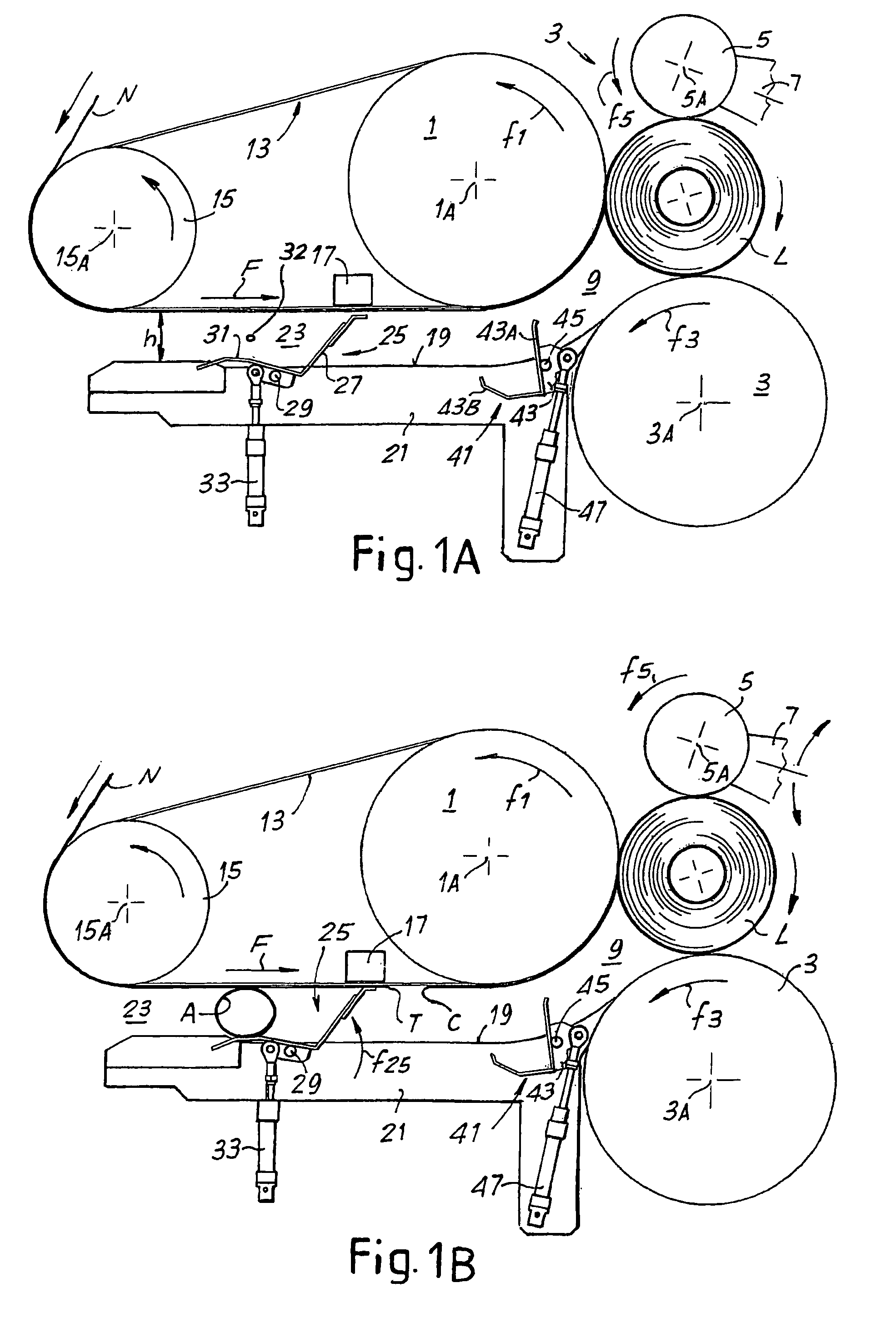 Method and machine for forming logs of web material, with a mechanical device for forming the initial turn of the logs