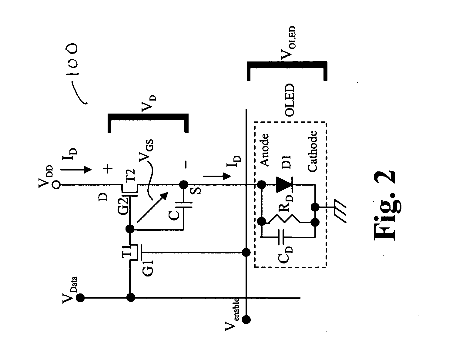 Method and apparatus for image based power control of drive circuitry of a display pixel