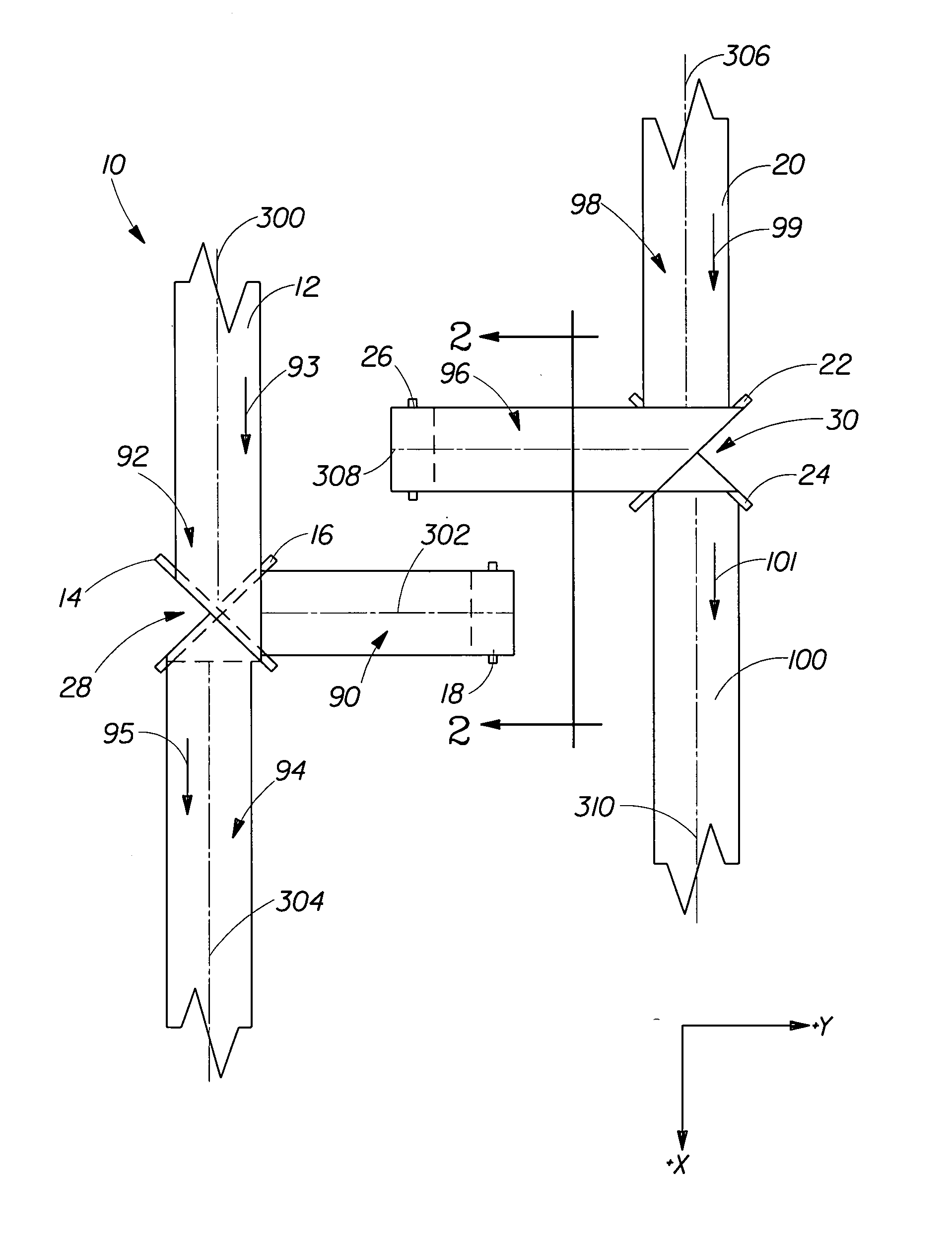 Method of placing a material transversely on a moving web