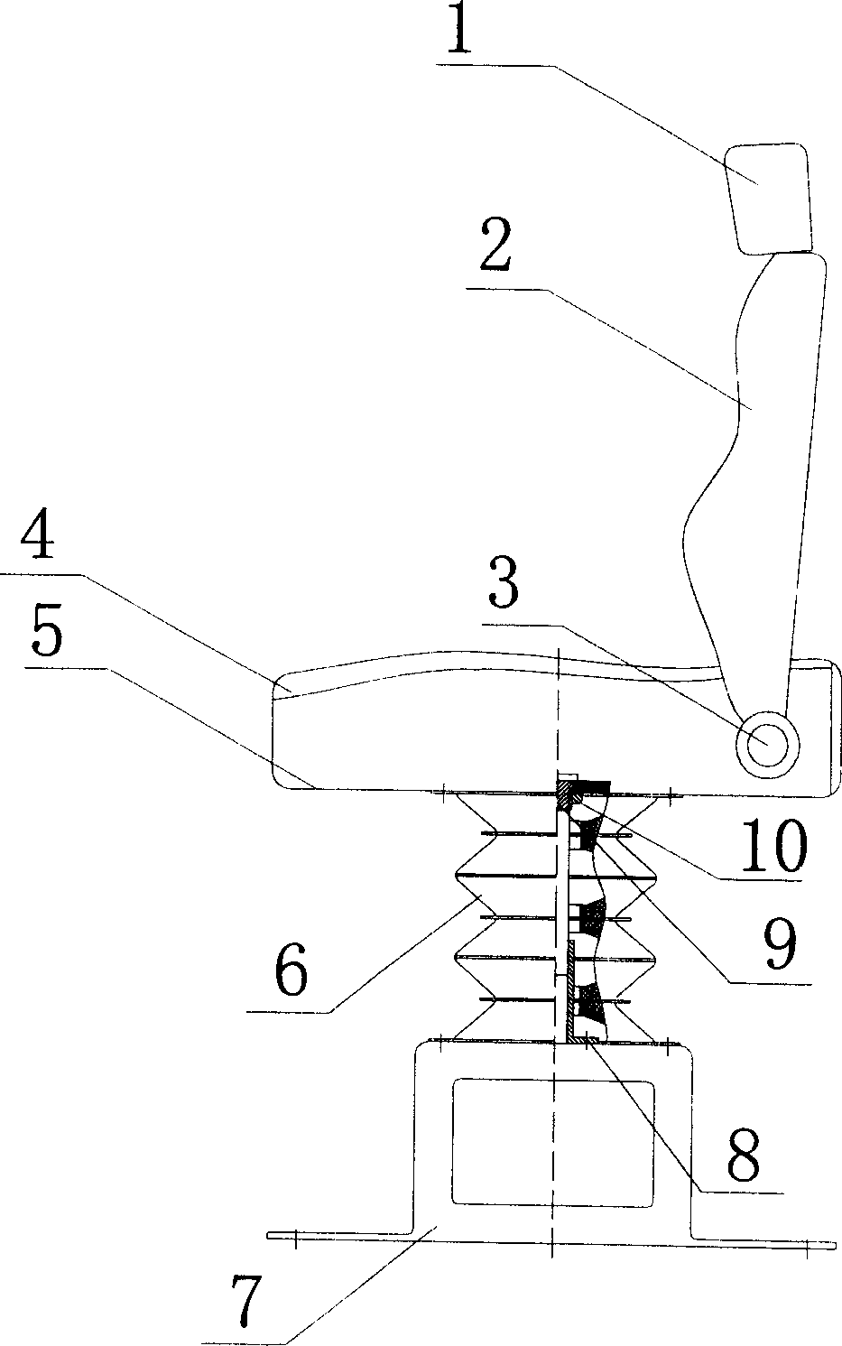 Rubber spring vibration-dampening chair