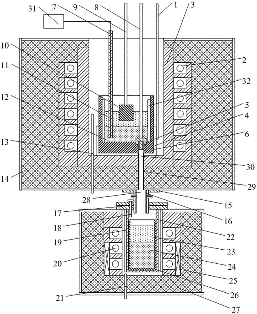 A device and method for direct preparation of aluminum alloy by molten salt electrolysis-casting