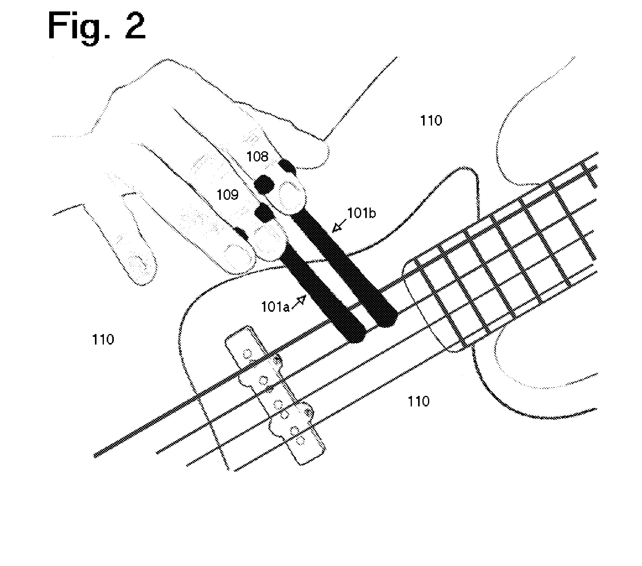 Finger-mounted striking devices for activating musical instrument strings