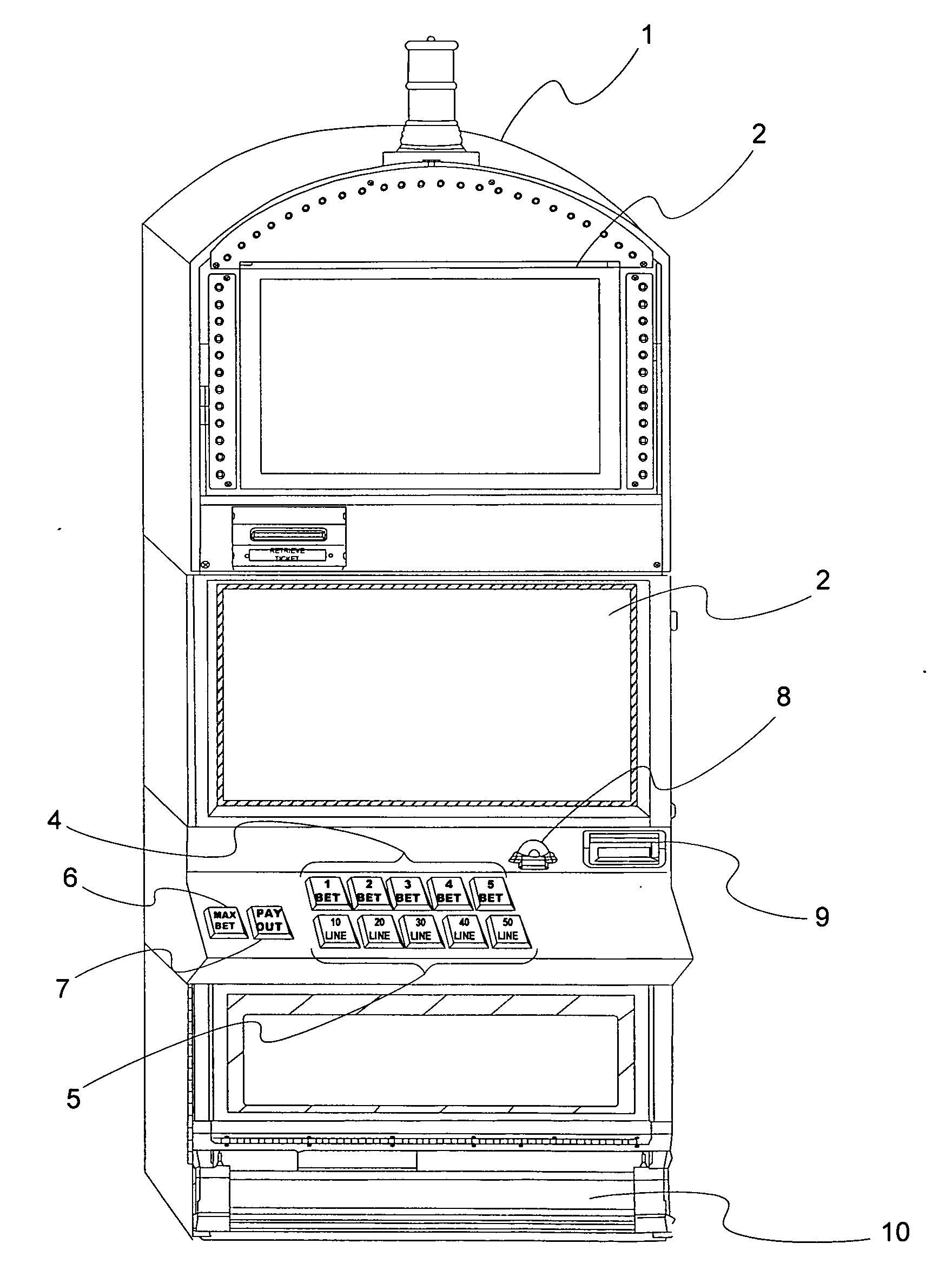 Gaming machine with extensive symbols