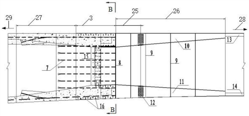 Rigid frame-continuous steel-concrete hybrid beam railway bridge structure