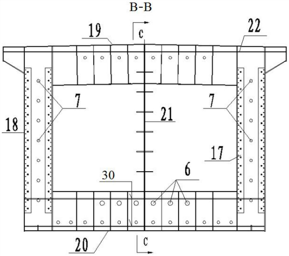 Rigid frame-continuous steel-concrete hybrid beam railway bridge structure