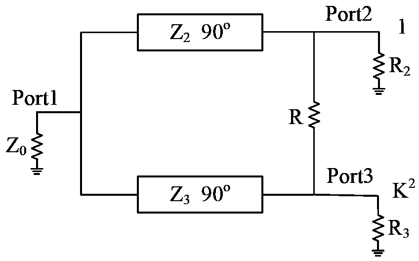 Implement method for plane micro-strip linear high-distribution ratio unequal power divider