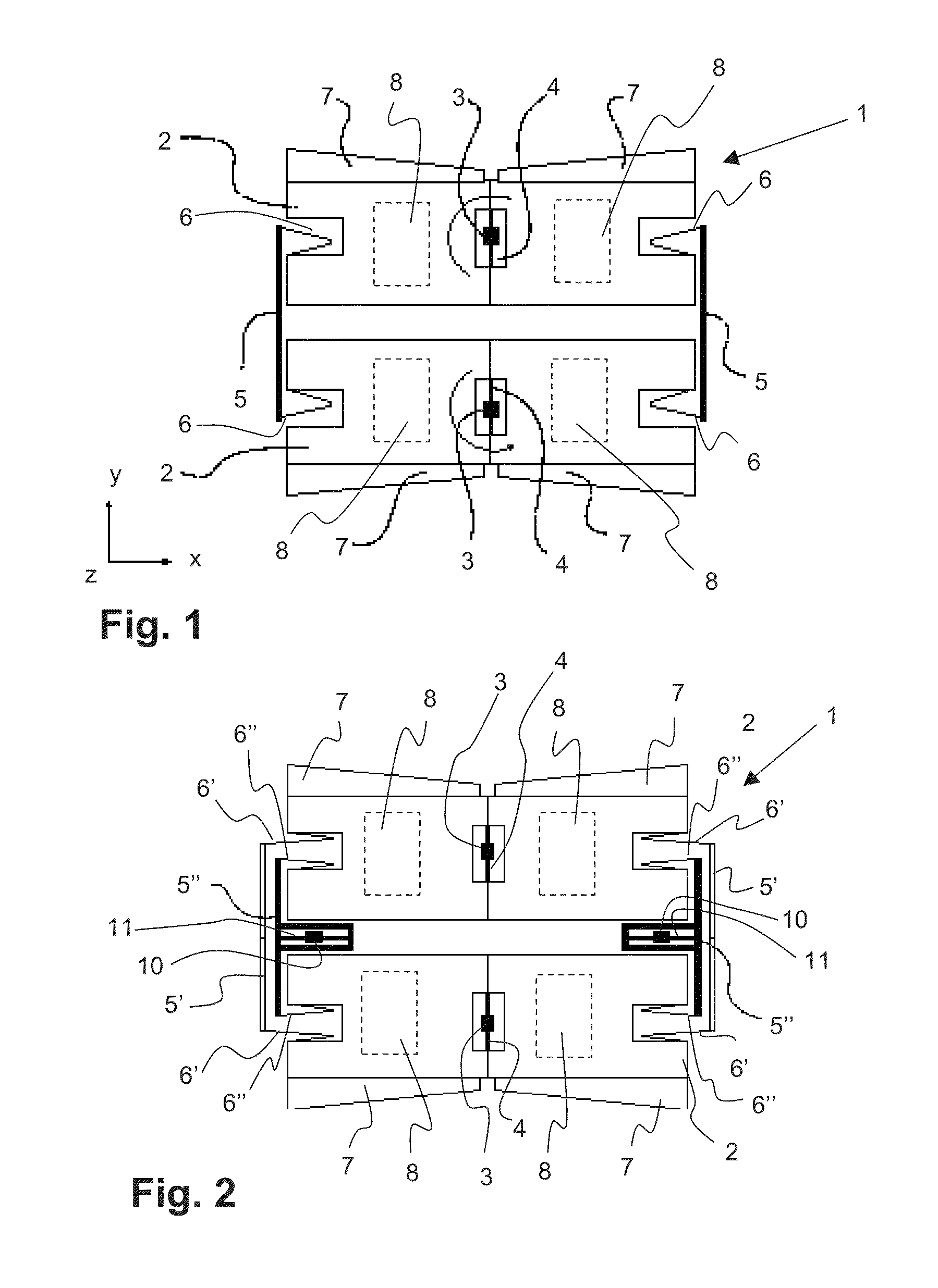 Micromechanical coriolis rate of rotation sensor