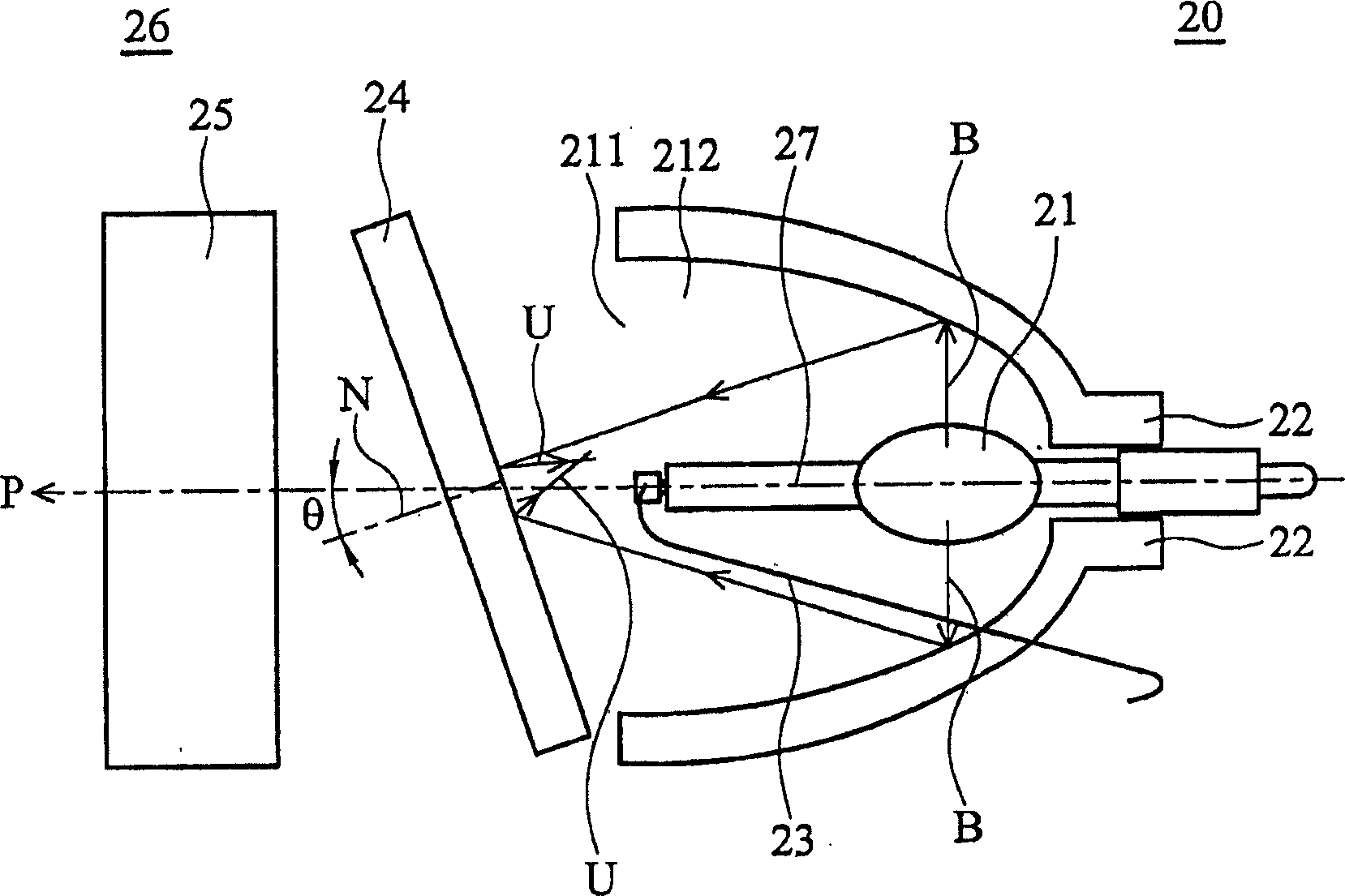 Projection display device, lighting device and temperature measuring method thereof