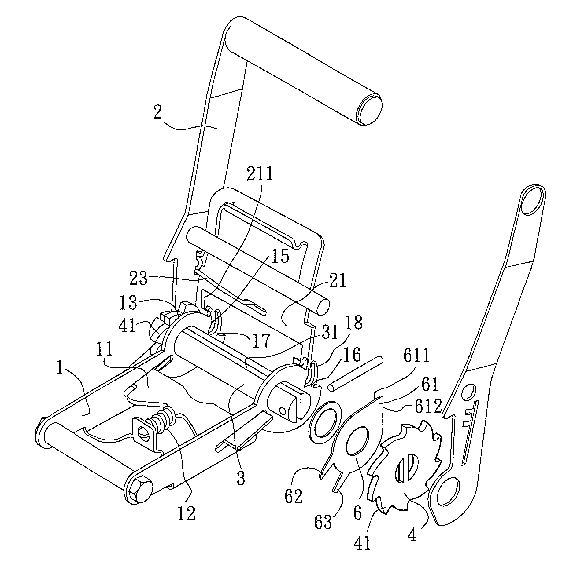 Belt reel assembly for fastening goods on a truck