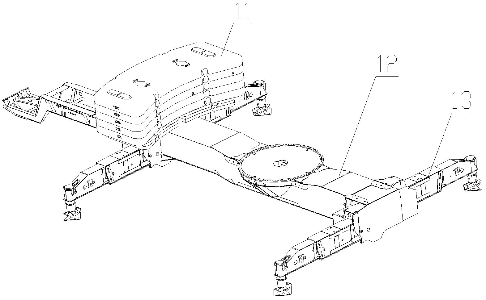 Wheeled crane and moveable counterweight component thereof