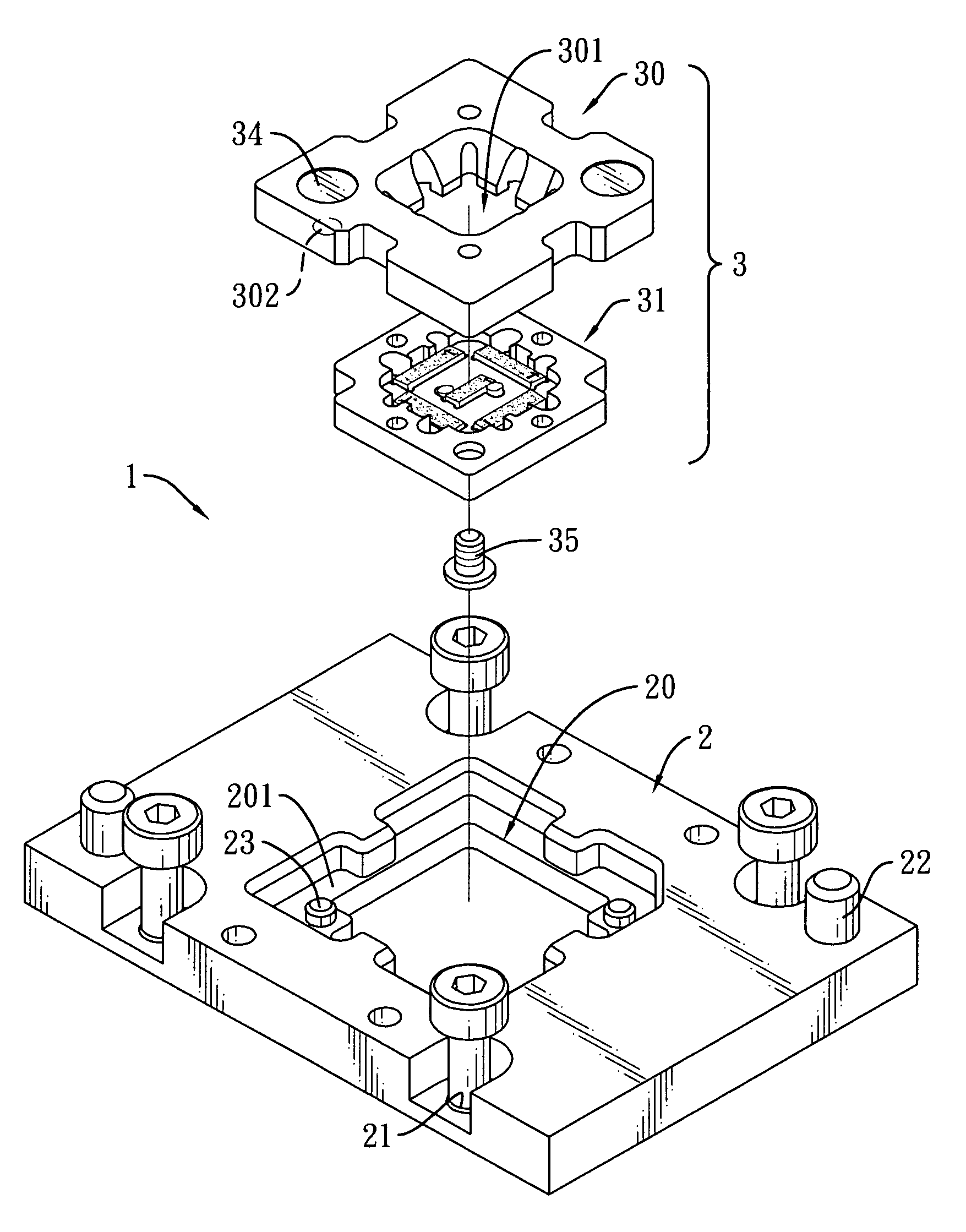 Test socket with a rapidly detachable electrical connection module