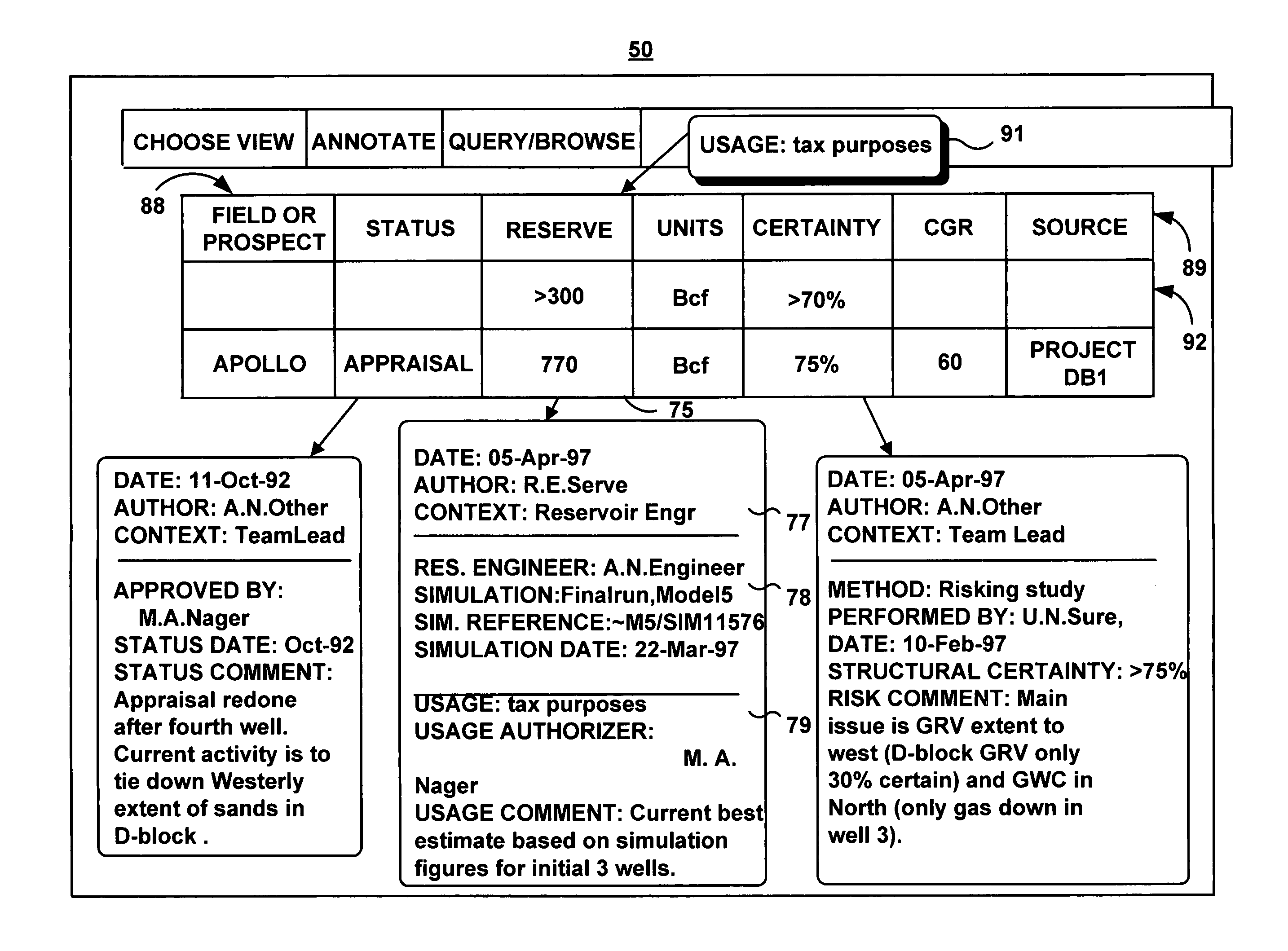 System for annotating a data object by creating an interface based on a selected annotation structure