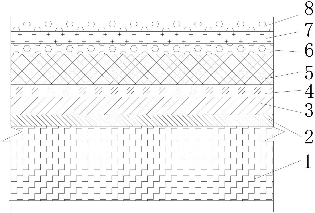 Construction method of pouring asphalt sidewalk structure with double-layer colored ceramsite on steel bridge deck