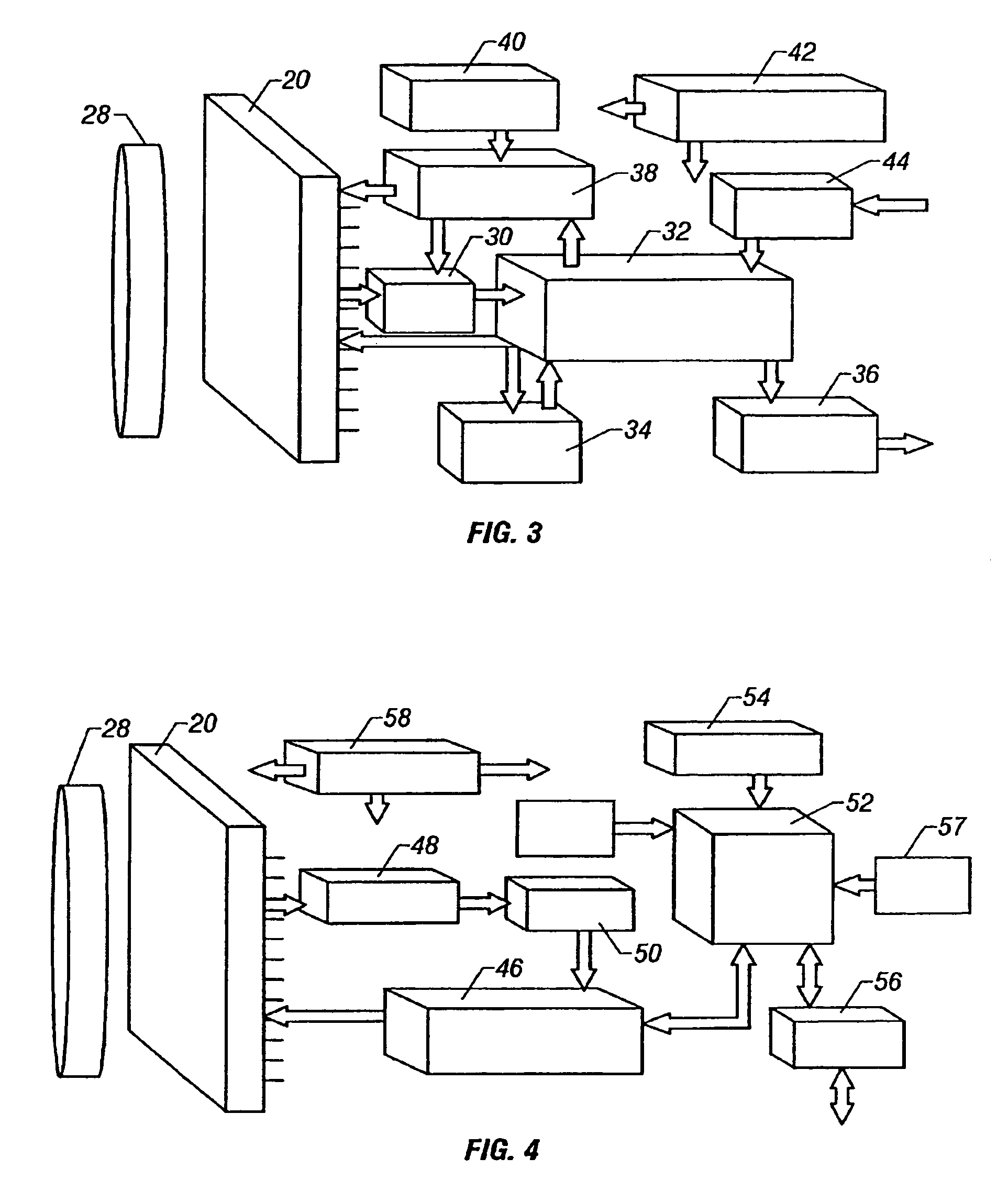 Imaging device with multiple fields of view incorporating memory-based temperature compensation of an uncooled focal plane array