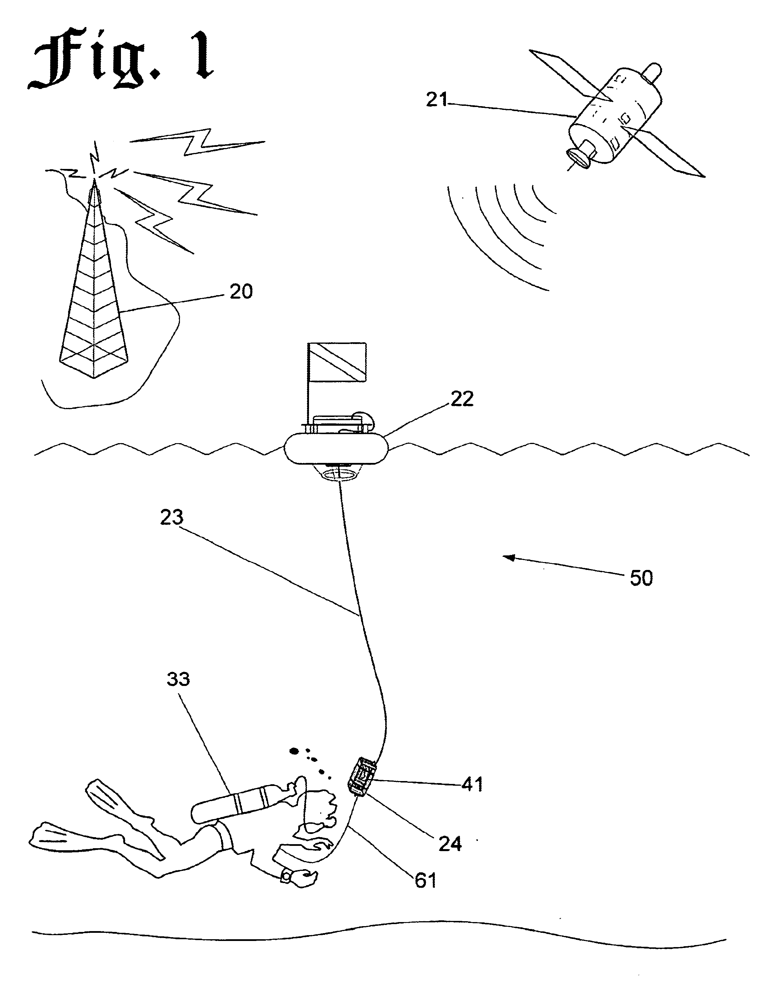 Navigational device for an underwater diver