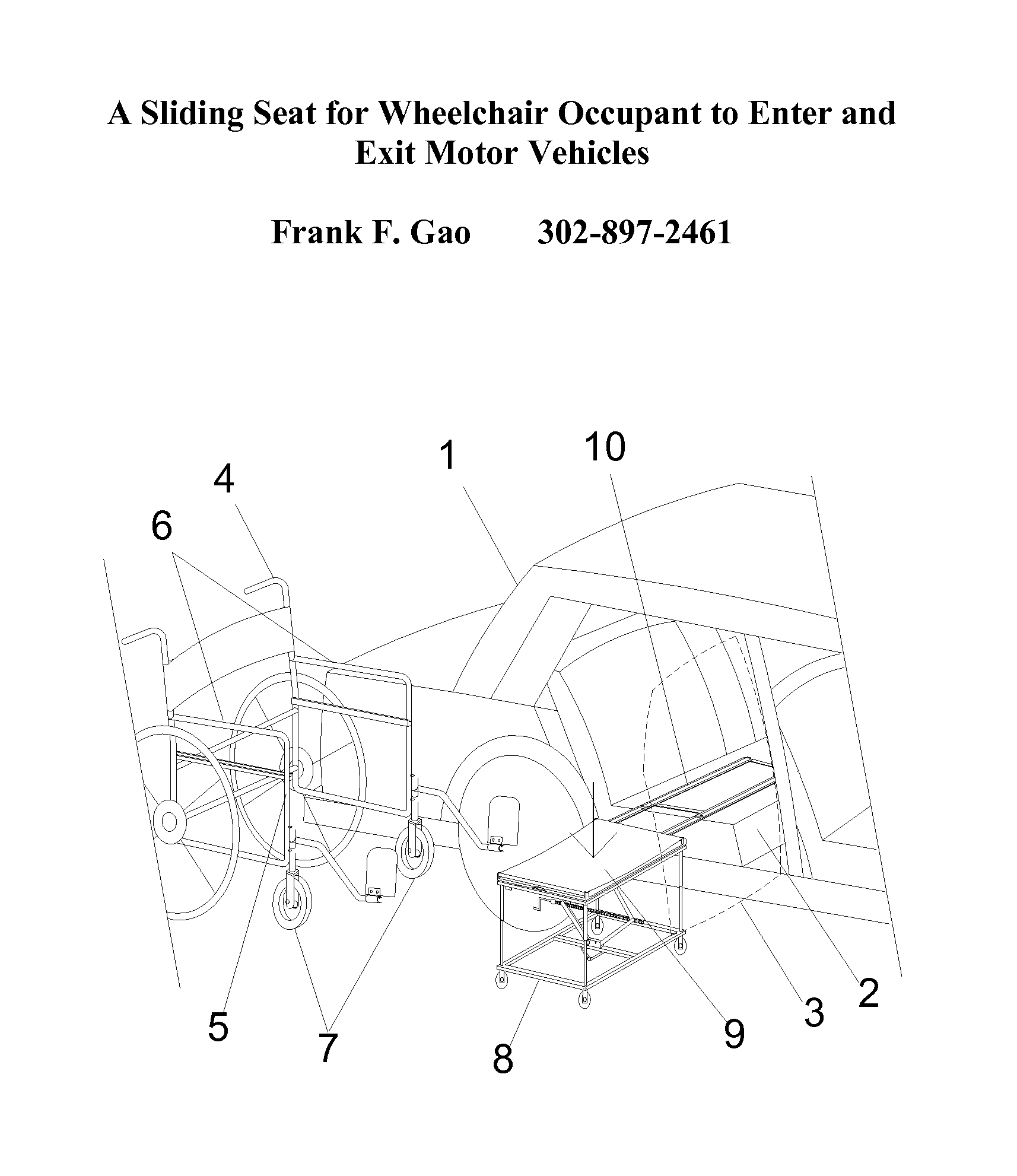 Sliding Seat for Wheelchair Occupant to Enter and Exit Motor Vehicles