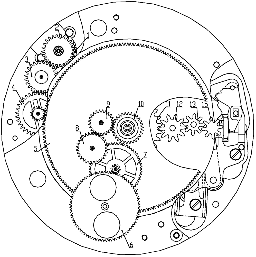 Turn-around moon phase mechanism of mechanical watch