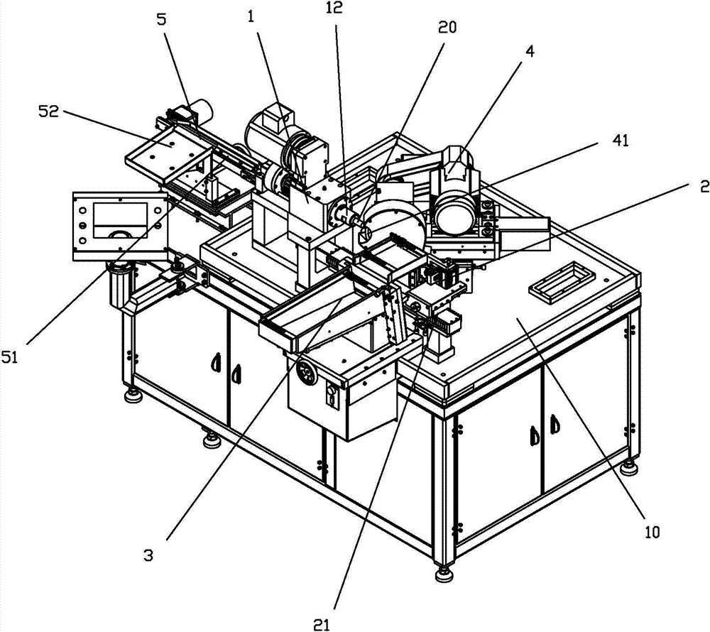 Linear feeding and discharging mechanism of full-automatic bar chamfering machine