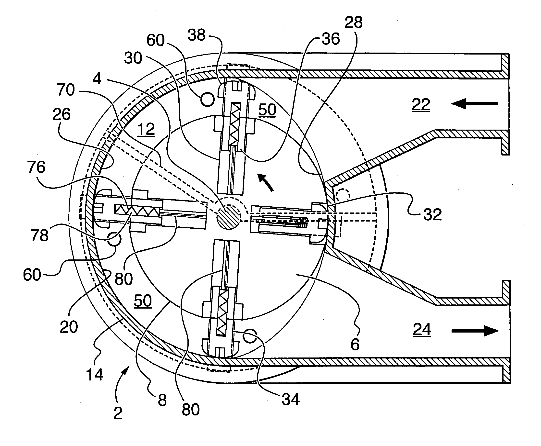 Rotary piston pump end pressure regulation system