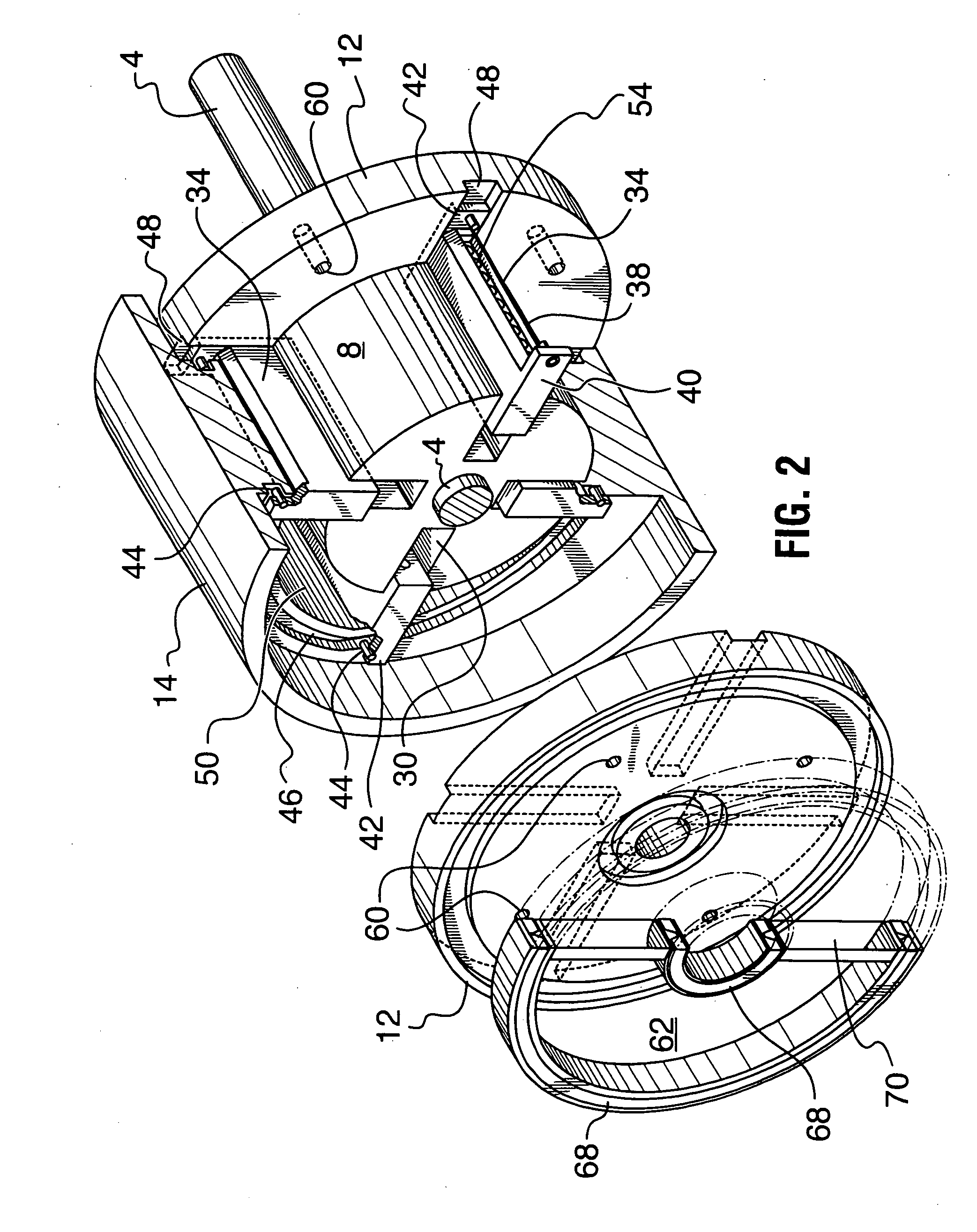 Rotary piston pump end pressure regulation system