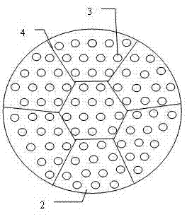 Gas-liquid distribution plate capable of reducing horizontal susceptibility