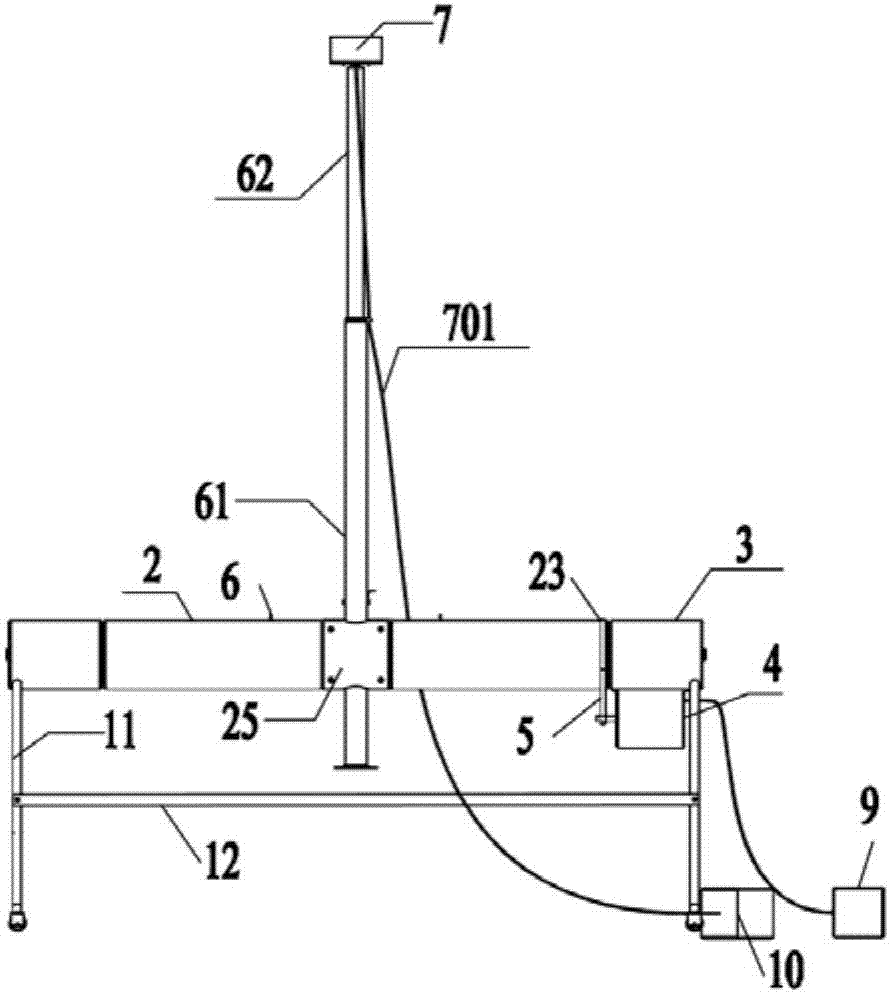 Prospecting device with automatic telescoping mechanism