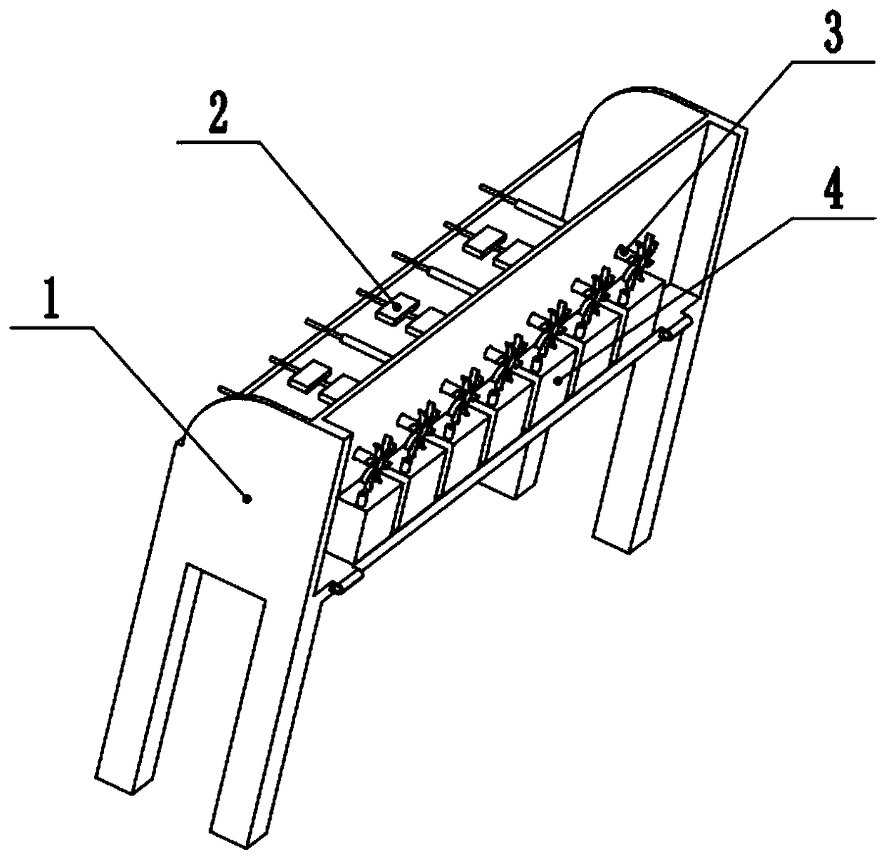 Method and device of utilizing residual heat of charcoal fire for automatically rotating skewers