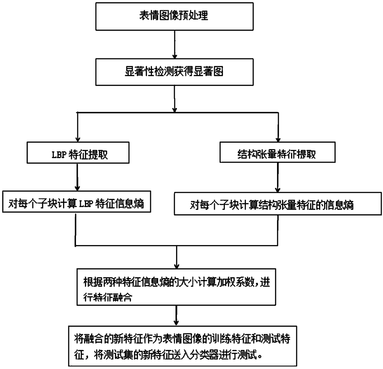 An expression recognition method based on adaptive weighted fusion of significant structure tensors and LBP features