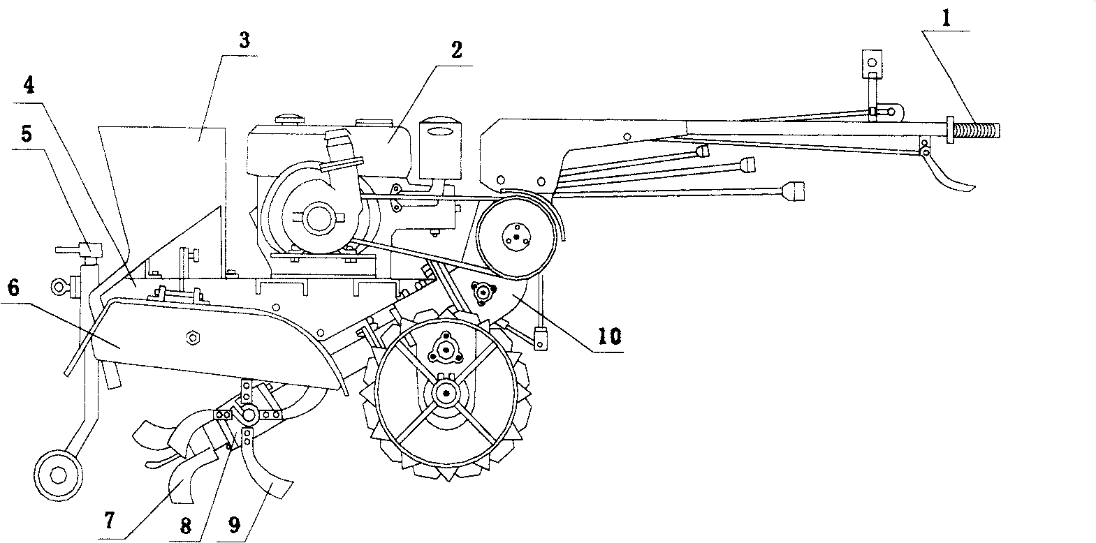 Earthing rotating plough drilling machine