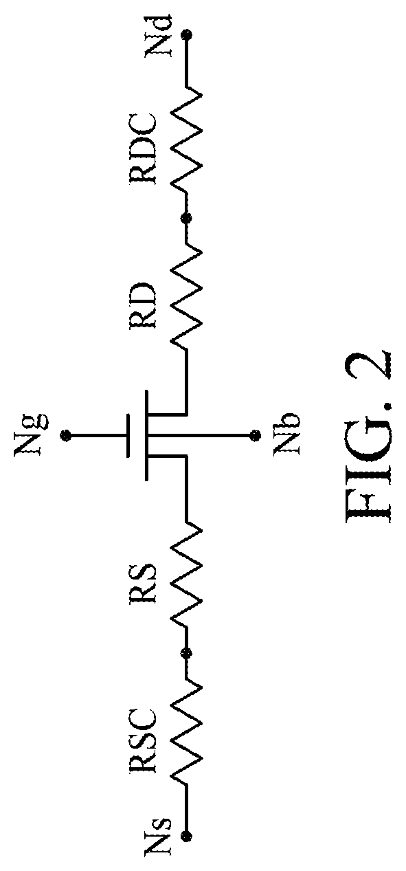 Method for estimating resistances of a source contact and a drain contact of a MOS transistor