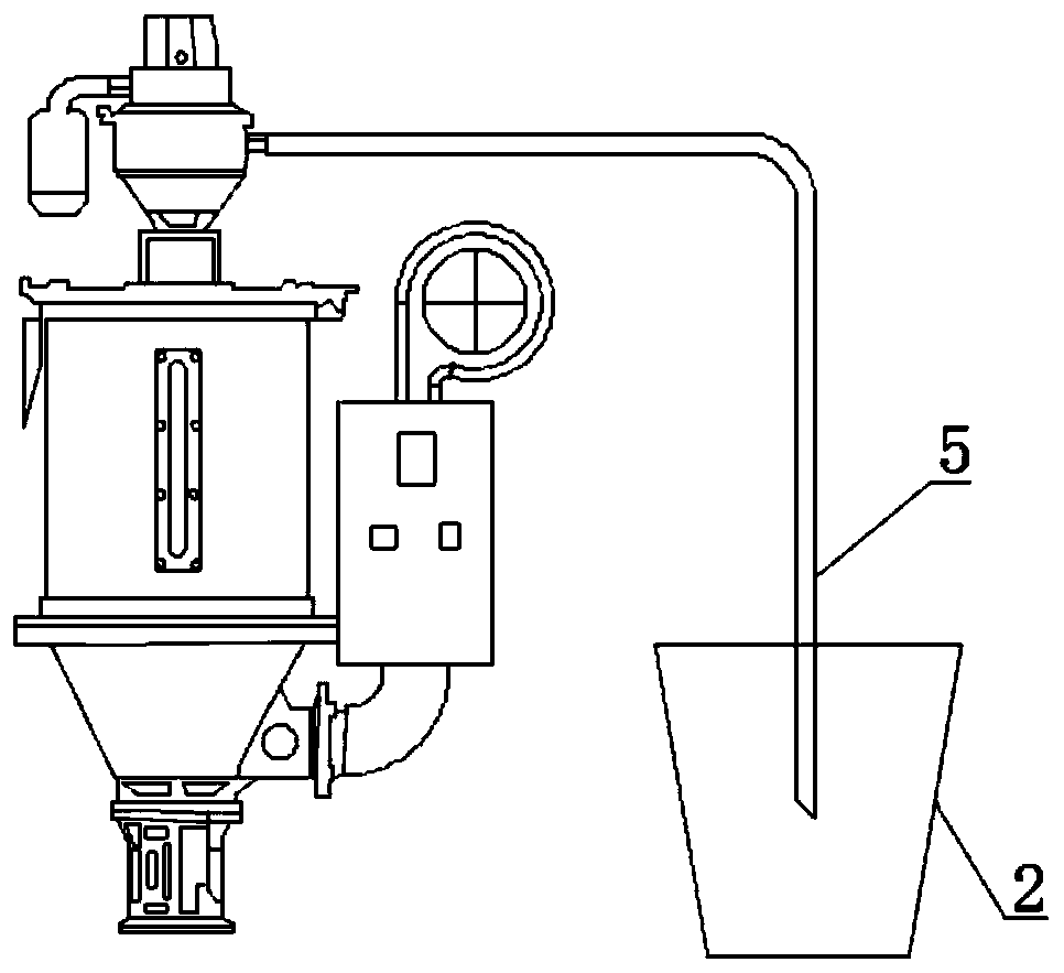 Material storage mechanism of suction machine