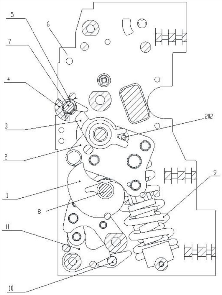 Circuit breaker energy storage indication interlocking mechanism