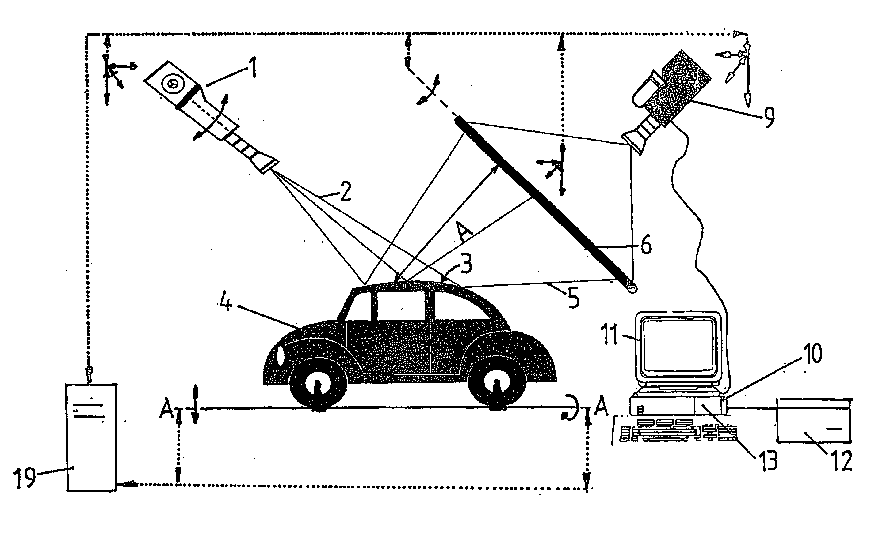 Method and device for detecting, determining and documenting damage, especially deformations in lacquered surfaces caused by sudden events