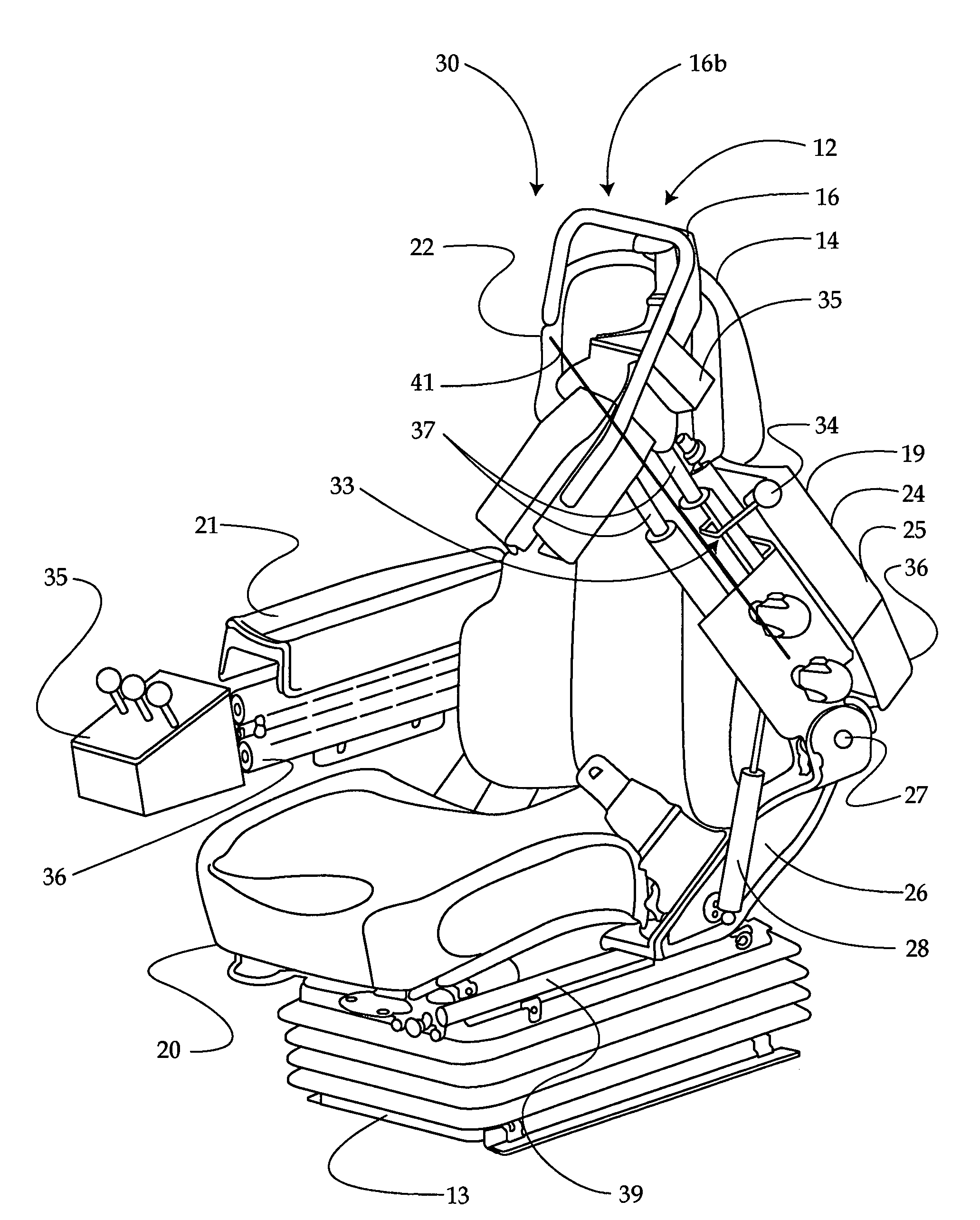 Work machine operator control station with moveably attached controller