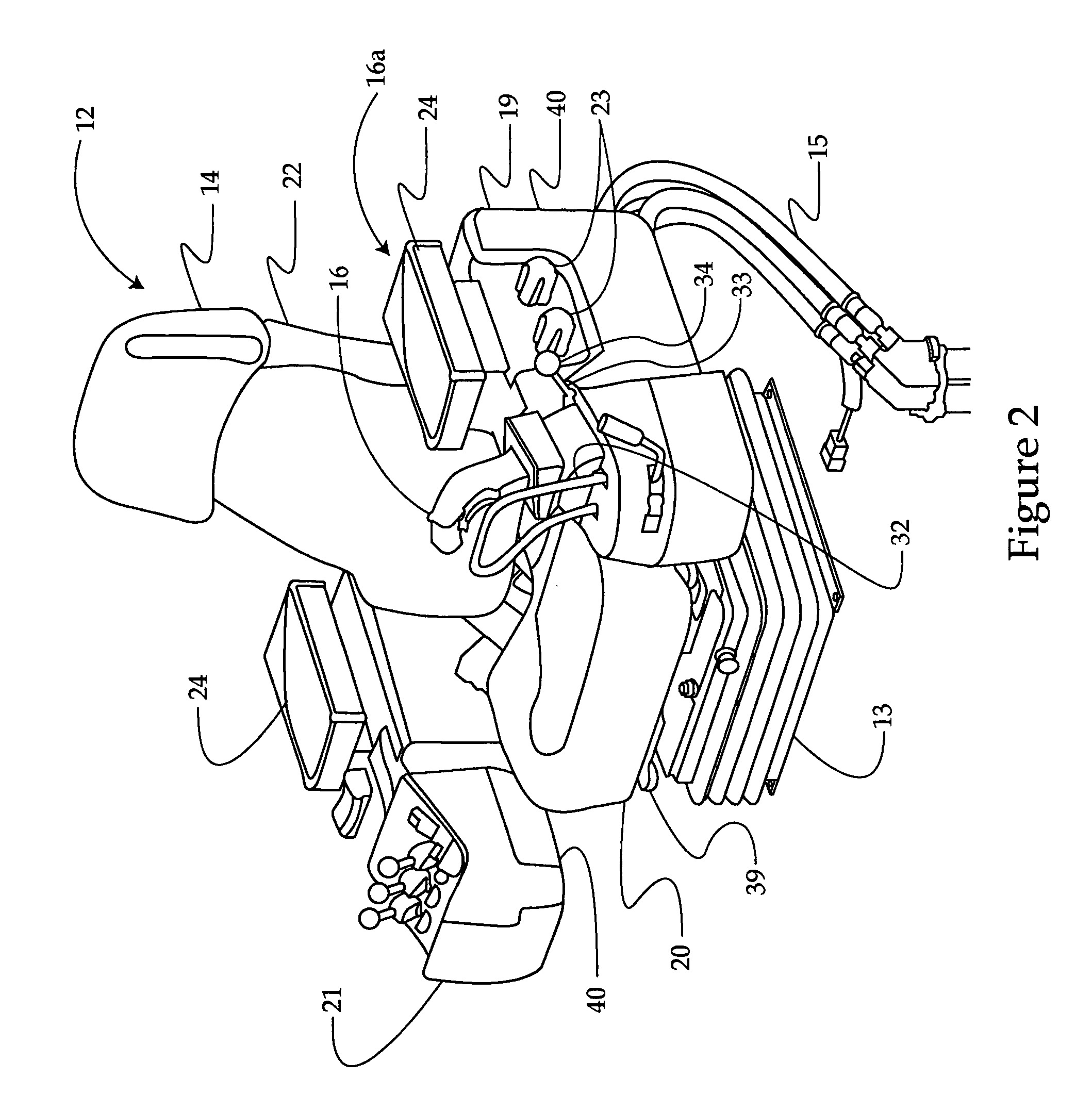 Work machine operator control station with moveably attached controller