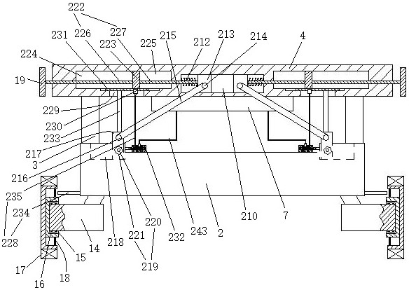 Front axle assembly with shock absorber assisting in absorbing side impact energy